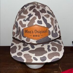 Camo Camouflage Famous Moe’s BBQ hunting SnapBack hat cap osfa